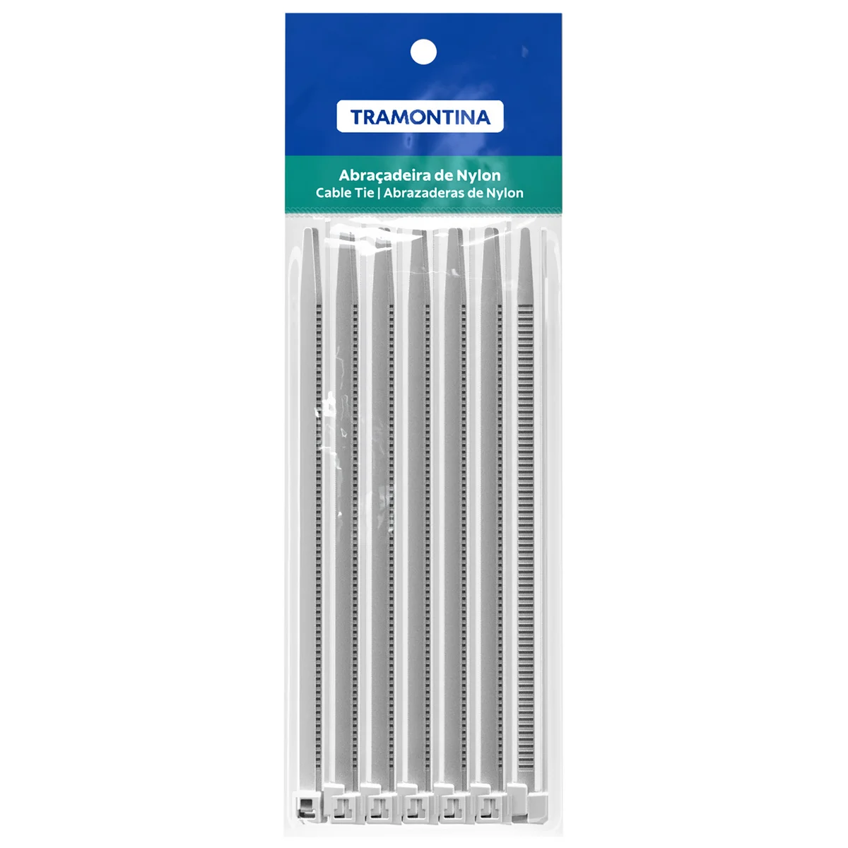 Abraçadeira de Nylon 140 X3,4 mm Tramontina Branca, pacote com 30 unidades
