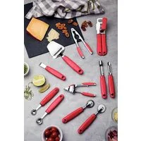 Abridor de Latas Tramontina Utilità em Aço Inox com Cabo de Polipropileno Vermelho