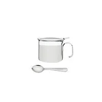 Açucareiro Tramontina Buena com Alça em Aço Inox com Colher Detalhe Brilho 8 cm 350 ml