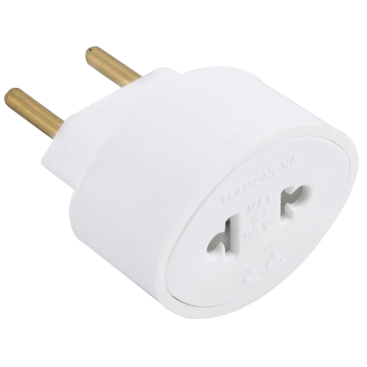 Adaptador Conversor 2P 10 A 250 V Tramontina Branco