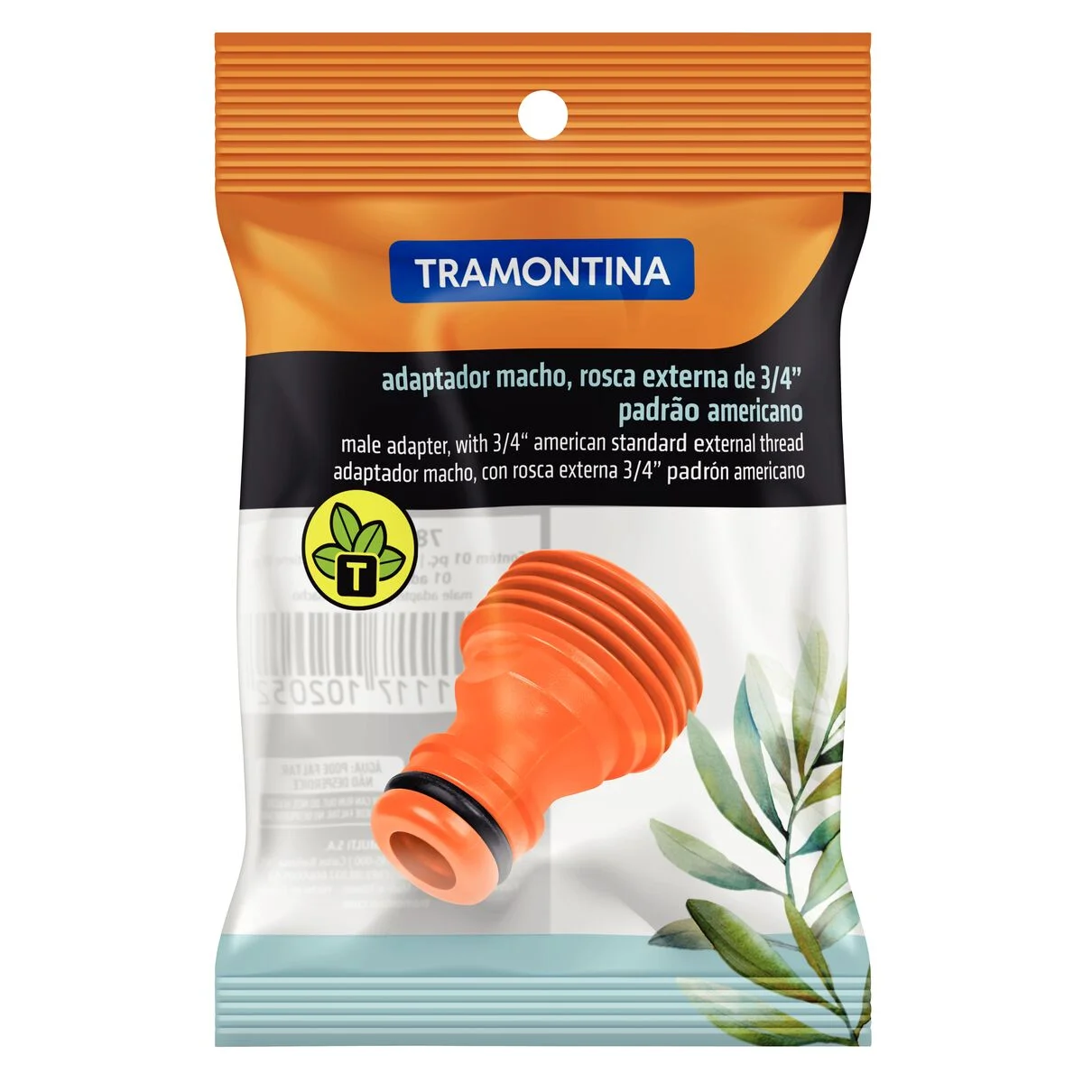 Adaptador Macho em Plástico Tramontina com Rosca Externa 3/4" Padrão Americano