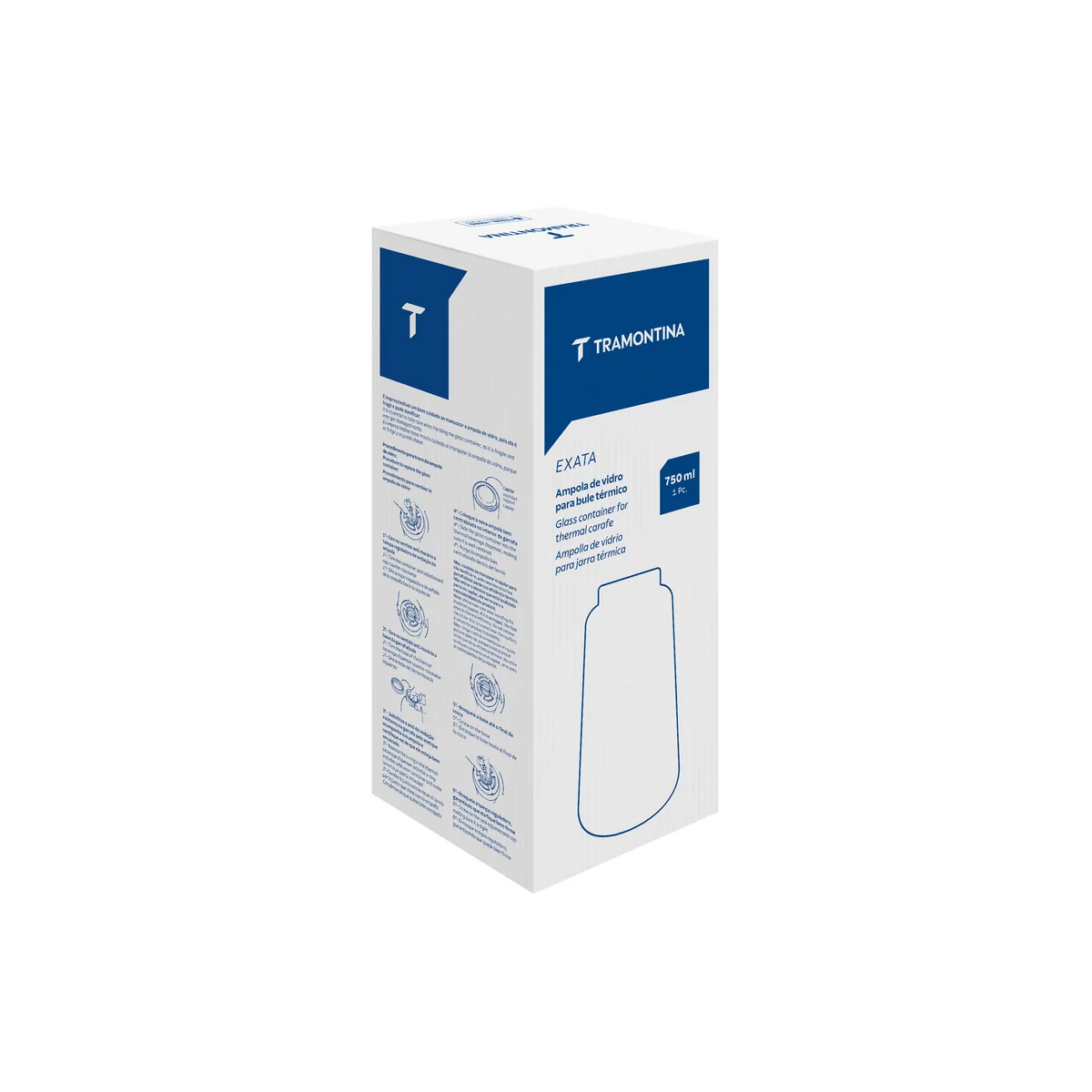 Ampola de Vidro Tramontina Exata para Bule Térmico em Aço Inox 750 ml