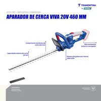 Aparador de Cerca Viva 20V 460 mm Tramontina by Total - Sem Bateria e Carregador