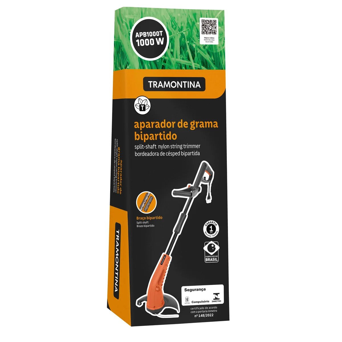 Aparador de Grama Elétrico Bipartido Tramontina APB1000T com Diâmetro de Corte de 280 mm 1000 W 220 V