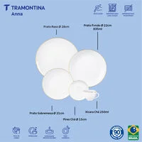 Aparelho de Jantar Tramontina Anna em Porcelana Decorada 20 Peças