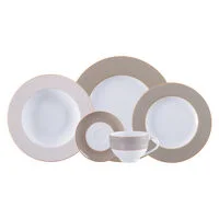 Aparelho de Jantar Tramontina Aurum em Porcelana Decorada 30 Peças