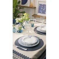 Conjunto Xícara e Pires de Chá Tramontina Azzura em Porcelana Decorada 250 ml 2 Peças
