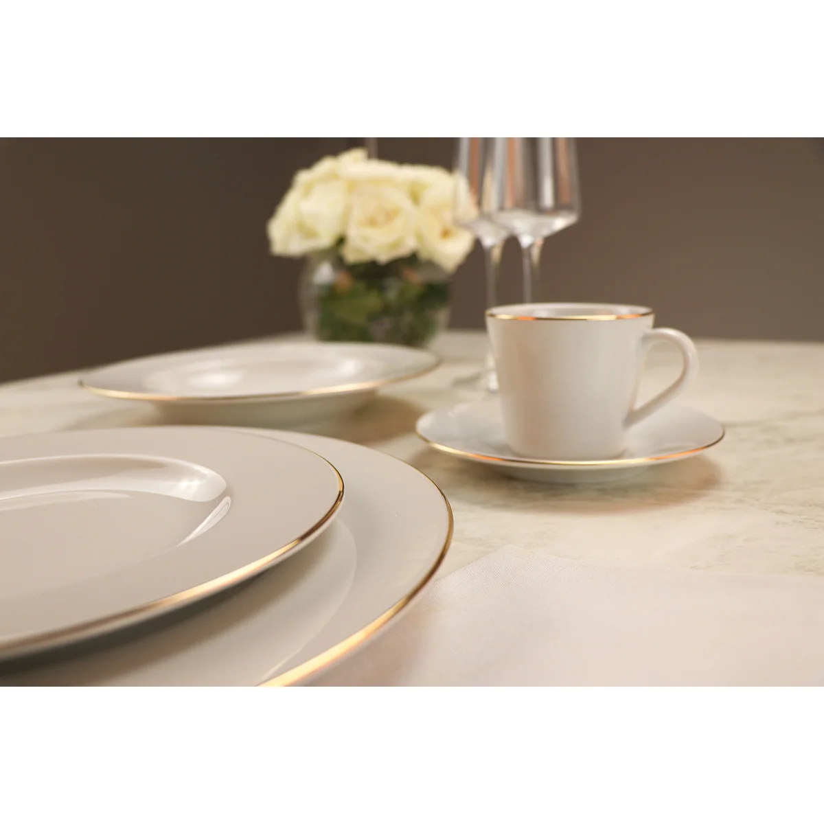 Aparelho de Jantar Tramontina Elisa em Porcelana Decorada 30 Peças
