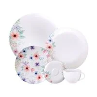 Aparelho de Jantar Tramontina Floratta em Porcelana Decorada 20 Peças