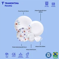 Aparelho de Jantar Tramontina Floratta em Porcelana Decorada 30 Peças