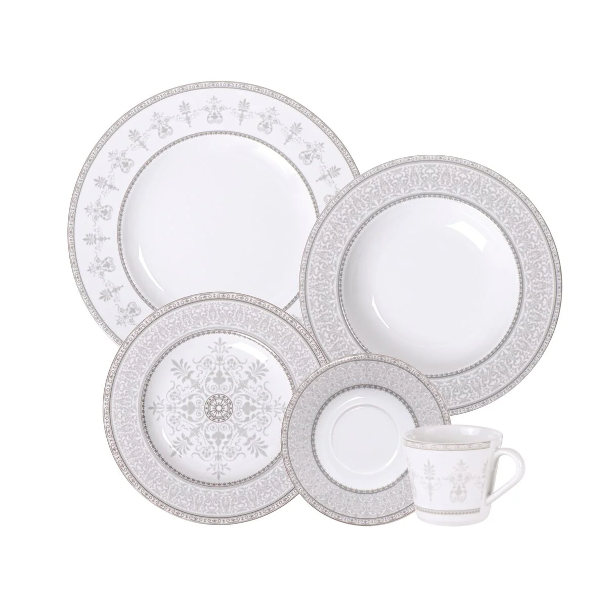 Aparelho de Jantar Tramontina Gabrielle em Porcelana Decorada 20 Peças