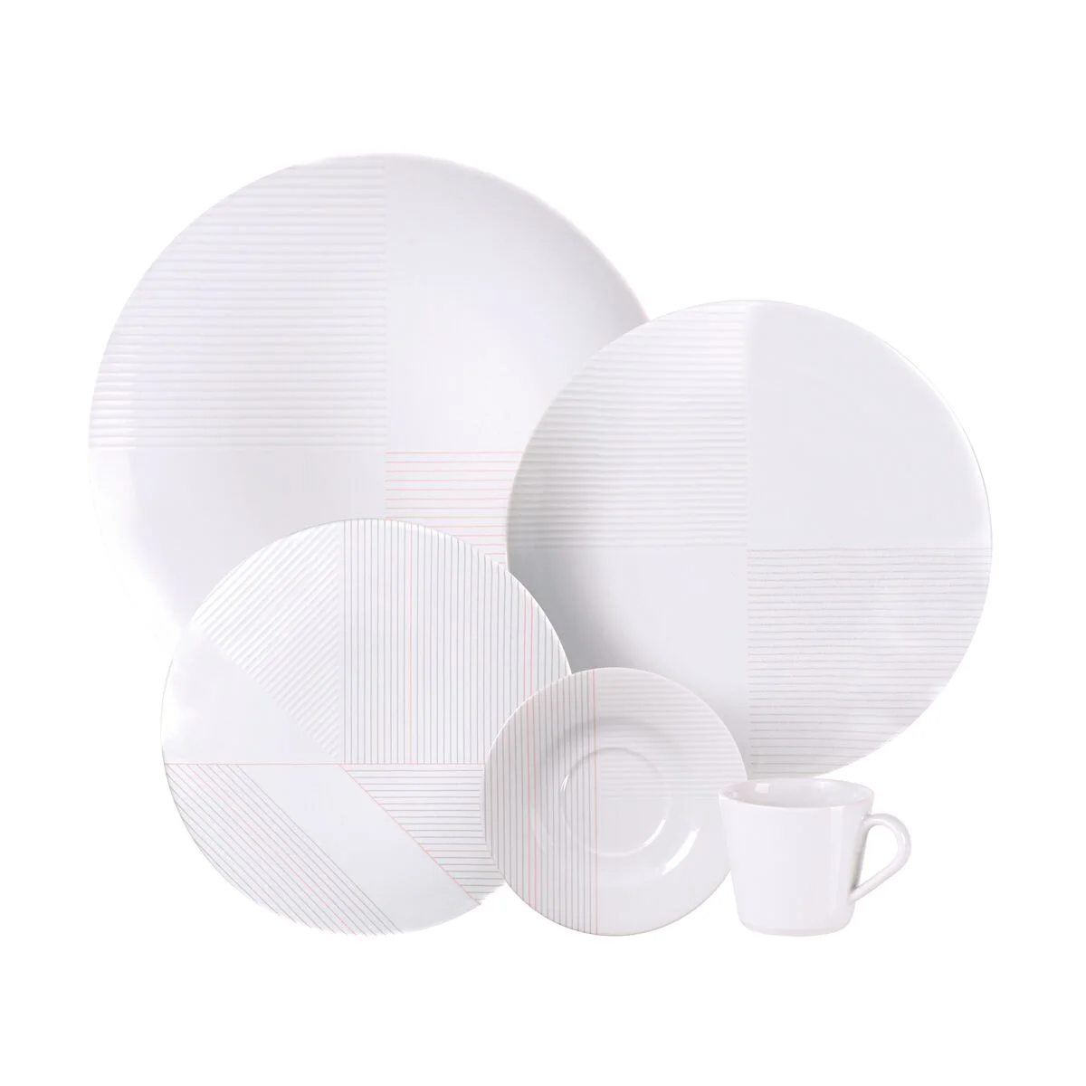 Aparelho de Jantar Tramontina Grid em Porcelana Decorada 20 Peças