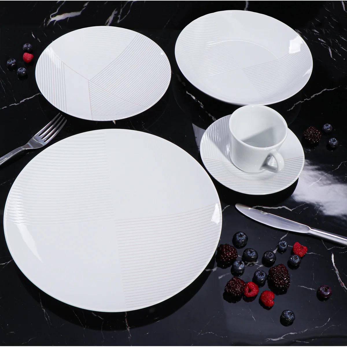 Aparelho de Jantar Tramontina Grid em Porcelana Decorada 20 Peças