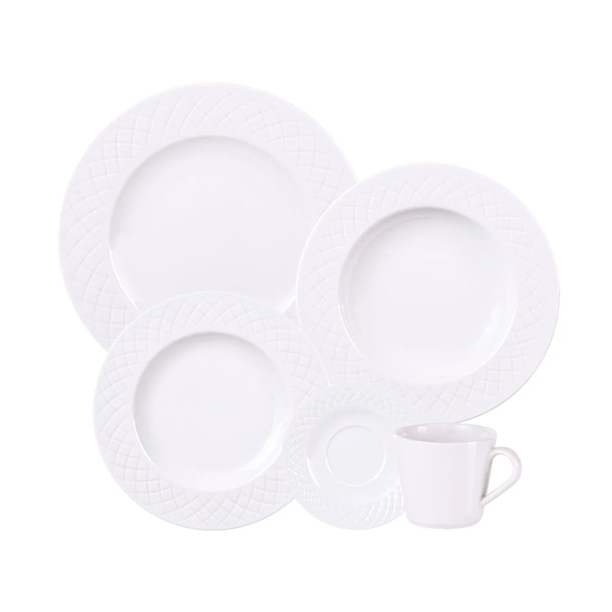 Aparelho de Jantar Tramontina Ingrid em Porcelana Decorada 30 Peças