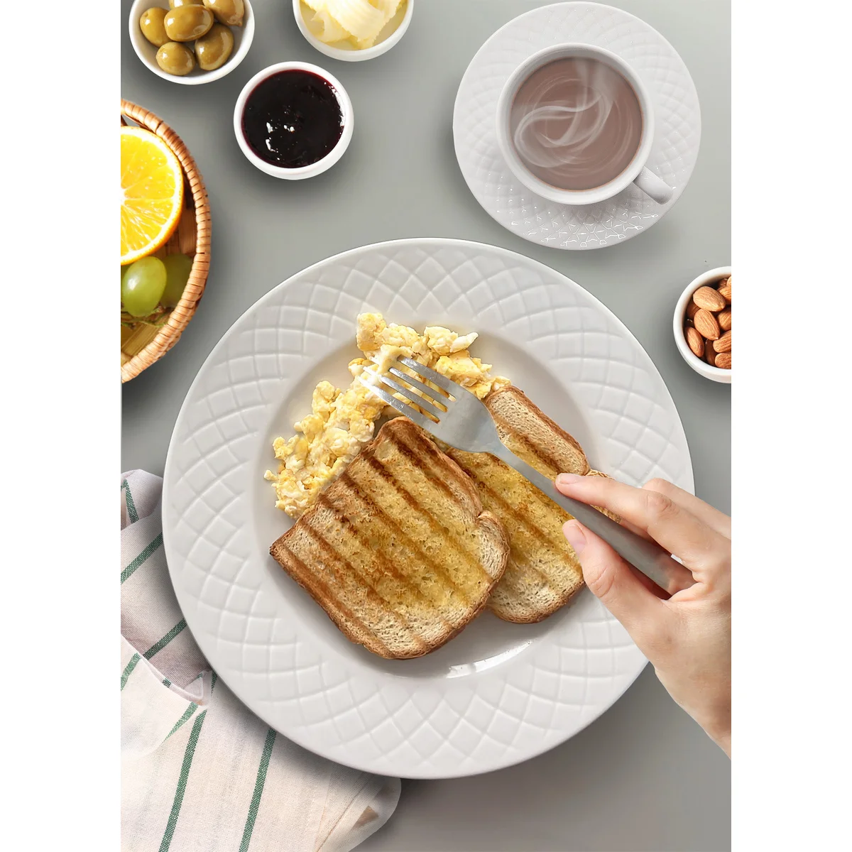 Aparelho de Jantar Tramontina Ingrid em Porcelana Decorada 30 Peças