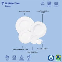 Aparelho de Jantar Tramontina Joana em Porcelana Decorada 30 Peças