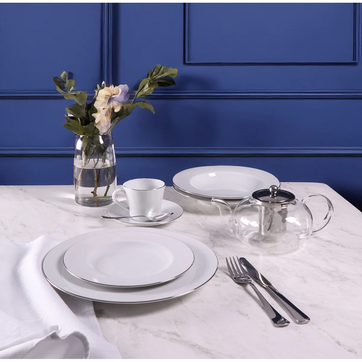 Aparelho de Jantar Tramontina Joana em Porcelana Decorada 30 Peças