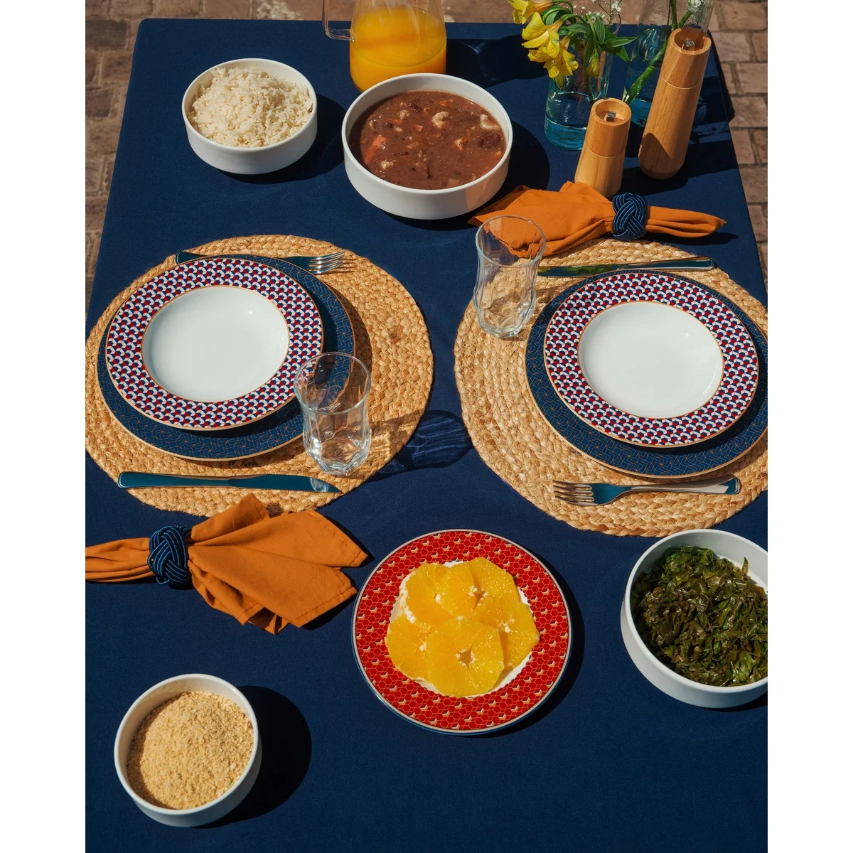 Aparelho de Jantar Tramontina Lazuli em Porcelana Decorada 30 Peças