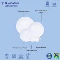 Aparelho de Jantar Tramontina Leonora em Porcelana 20 Peças