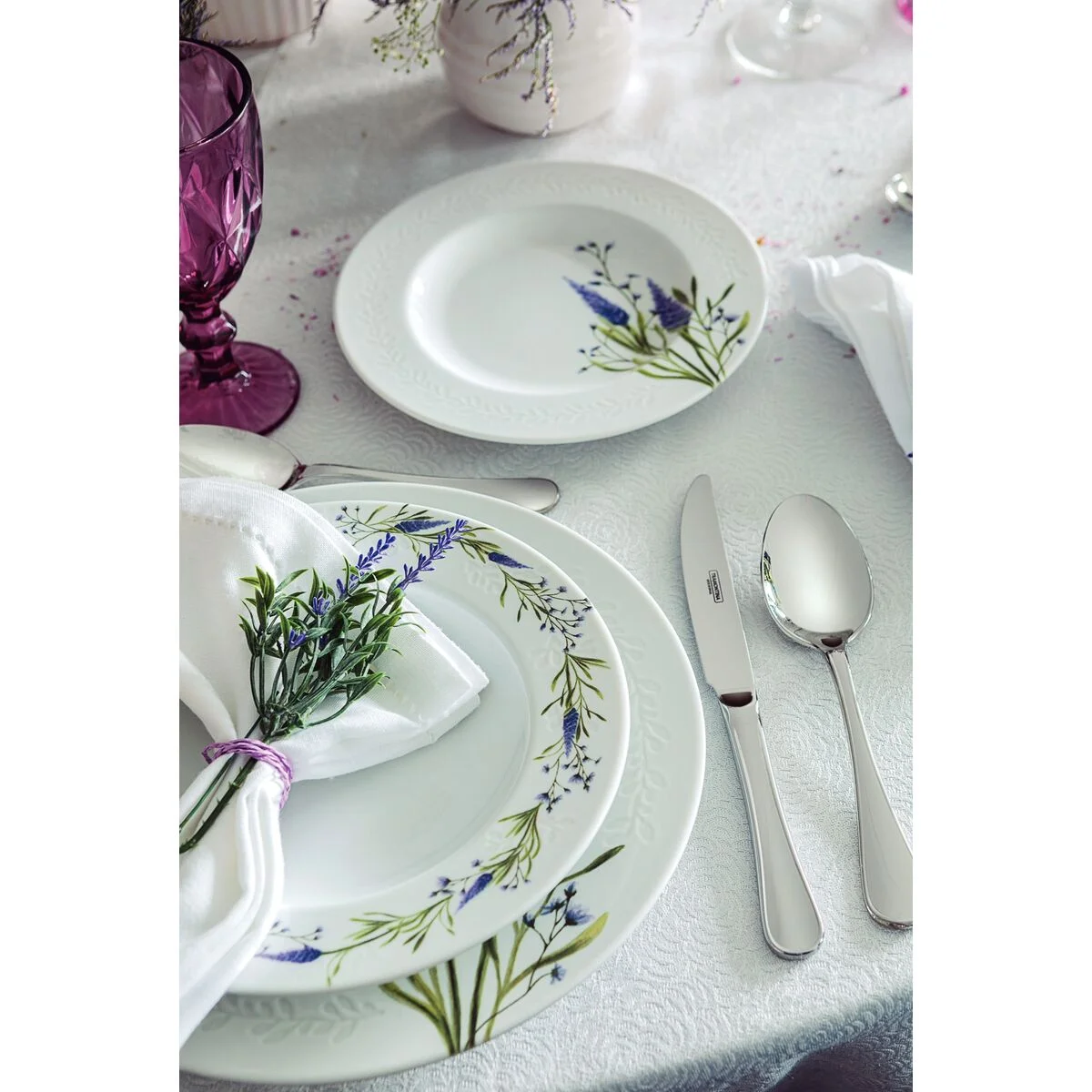 Aparelho de Jantar Tramontina Lilla em Porcelana Decorada 30 Peças