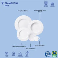 Aparelho de Jantar Tramontina Mesh em Porcelana Decorada 20 Peças