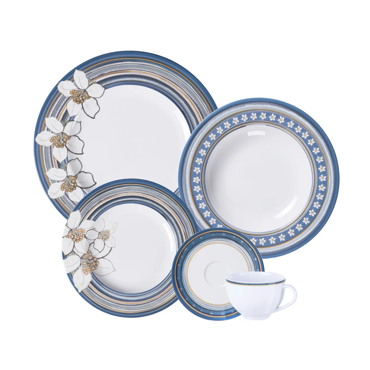 Aparelho de Jantar Tramontina Nix em Porcelana Decorada 20 Peças