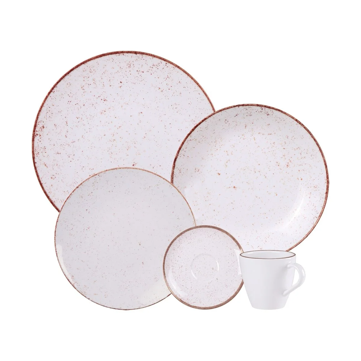 Aparelho de Jantar Tramontina Rústico Marrom em Porcelana 20 Peças