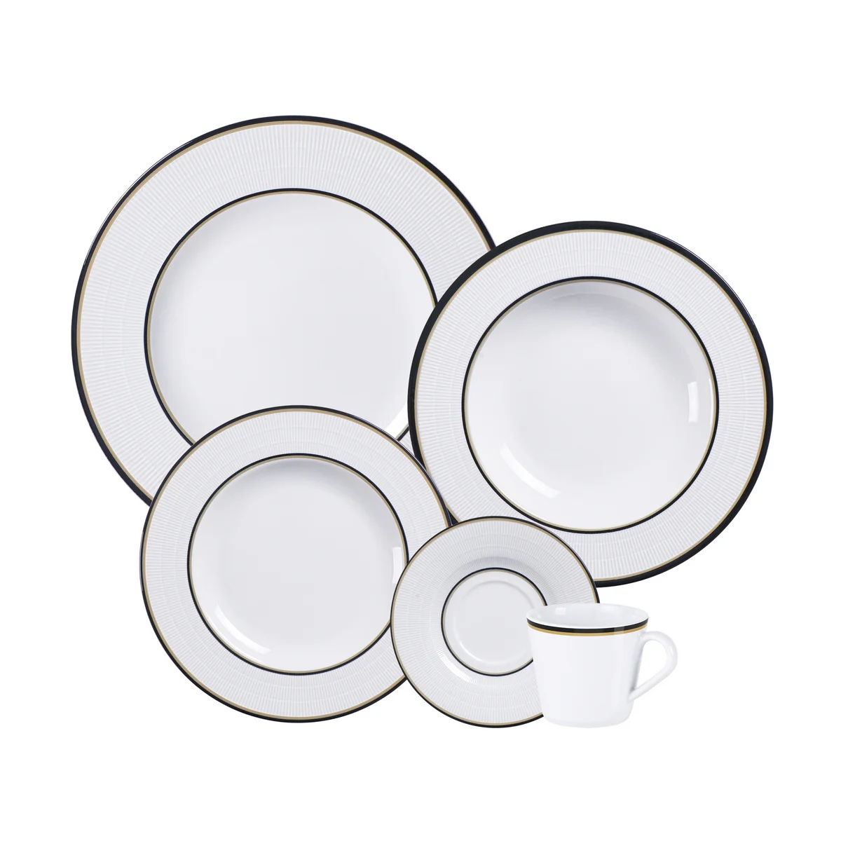 Aparelho de Jantar Tramontina Sienna em Porcelana Decorada 20 Peças