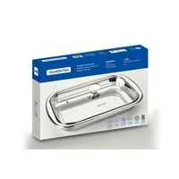 Assadeira Tramontina Cosmos Retangular em Aço Inox com Acabamento Fosco e Tampa de Vidro 43 cm 4 L