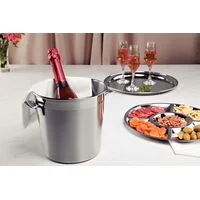 Balde para Garrafas Tramontina Cosmos em Aço Inox Fosco com Borda em Brilho 20 cm 5,2 L