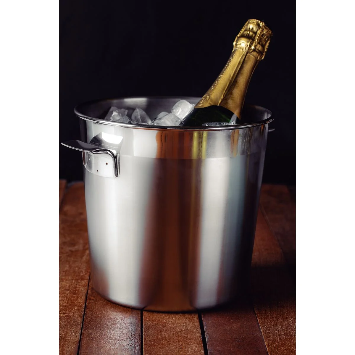 Balde para Garrafas Tramontina Cosmos em Aço Inox Fosco com Borda em Brilho 20 cm 5,2 L
