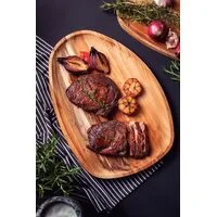 Bandeja Orgânica Churrasco Tramontina em Madeira Teca FSC com Acabamento em Óleo Mineral 44x33 cm