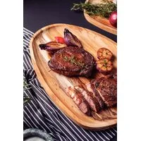 Bandeja Orgânica Churrasco Tramontina em Madeira Teca FSC com Acabamento em Óleo Mineral 44x33 cm