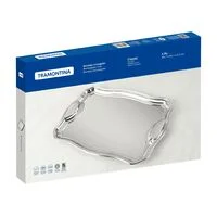 Bandeja Tramontina Classic Retangular em Aço Inox com Alças 49 x 34 cm