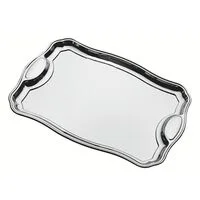 Bandeja Tramontina Classic Retangular em Aço Inox com Alças 49 x 34 cm