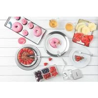 Bandeja Tramontina Quadrata Retangular em Aço Inox Alto Brilho 38x17 cm