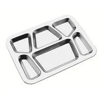 Bandeja Tramontina Service em Aço Inox com 6 Divisórias