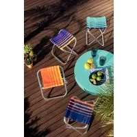 Banqueta de Praia Tramontina Fiji em Alumínio com Assento Laranja e Amarelo