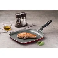 Bistequeira Lisa Tramontina Loreto em Alumínio com Revestimento Interno Antiaderente Starflon Max com Cabo Baquelite 26 cm 1 L Vermelha