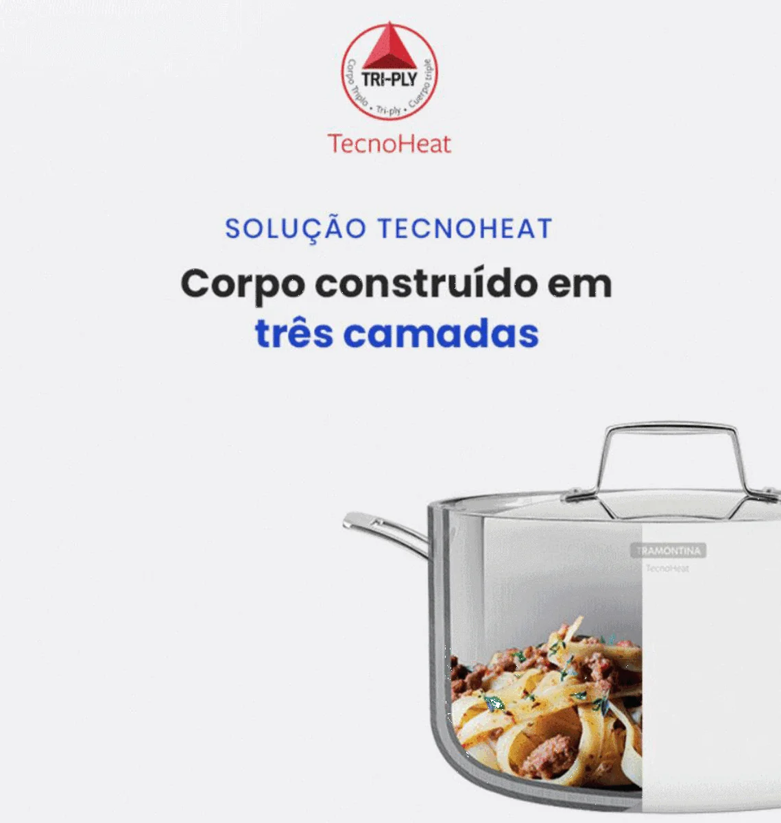 Bistequeira Tramontina Grano em Aço Inox comRevestimento Interno em Antiaderente 1,2 L