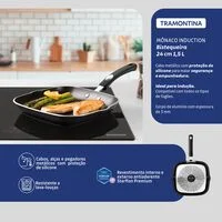 Bistequeira Tramontina Mônaco Induction em Alumínio com Revestimento Interno e Externo Antiaderente Starflon Premium Preto 24 cm 1,5 L