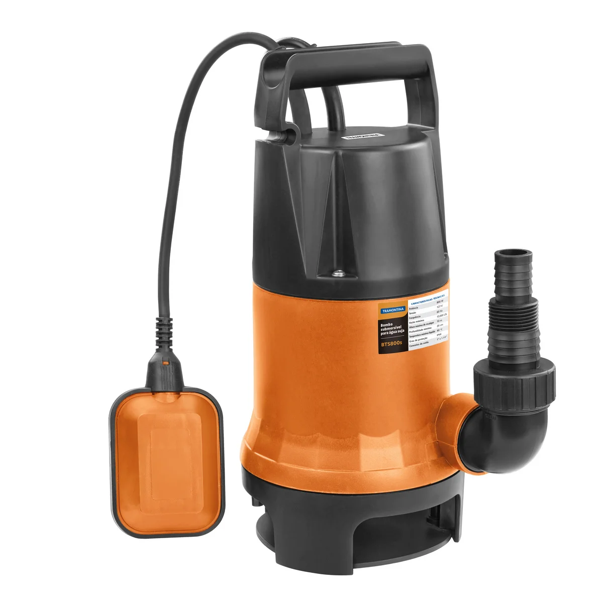 Bomba D''água Elétrica Submersível para Água Suja Tramontina BTS800s