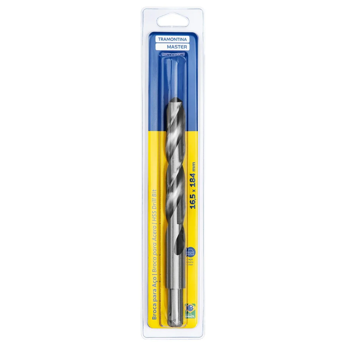 Broca para Aço 16.5x184 mm Tramontina MASTER em Aço Rápido HSS DIN 338
