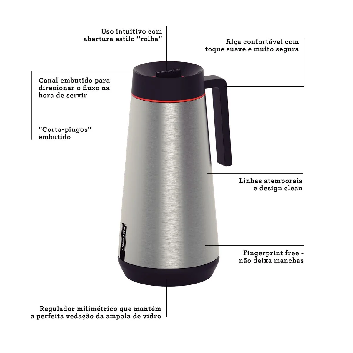 Bule Térmico Tramontina Exata em Aço Inox 300 ml