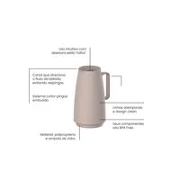 Bule Térmico Tramontina Exata em Plástico Bege com Ampola de Vidro 500 ml