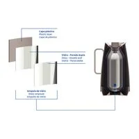 Bule Térmico Tramontina Exata em Plástico Bege com Ampola de Vidro 500 ml