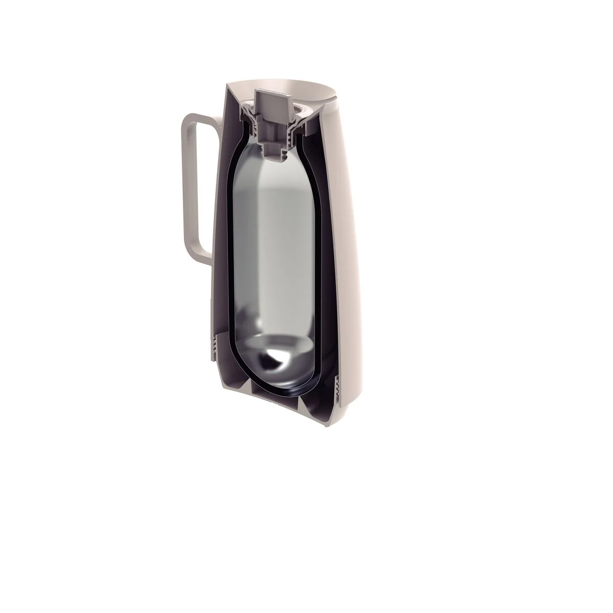 Bule Térmico Tramontina Exata em Plástico Bege com Ampola de Vidro 500 ml