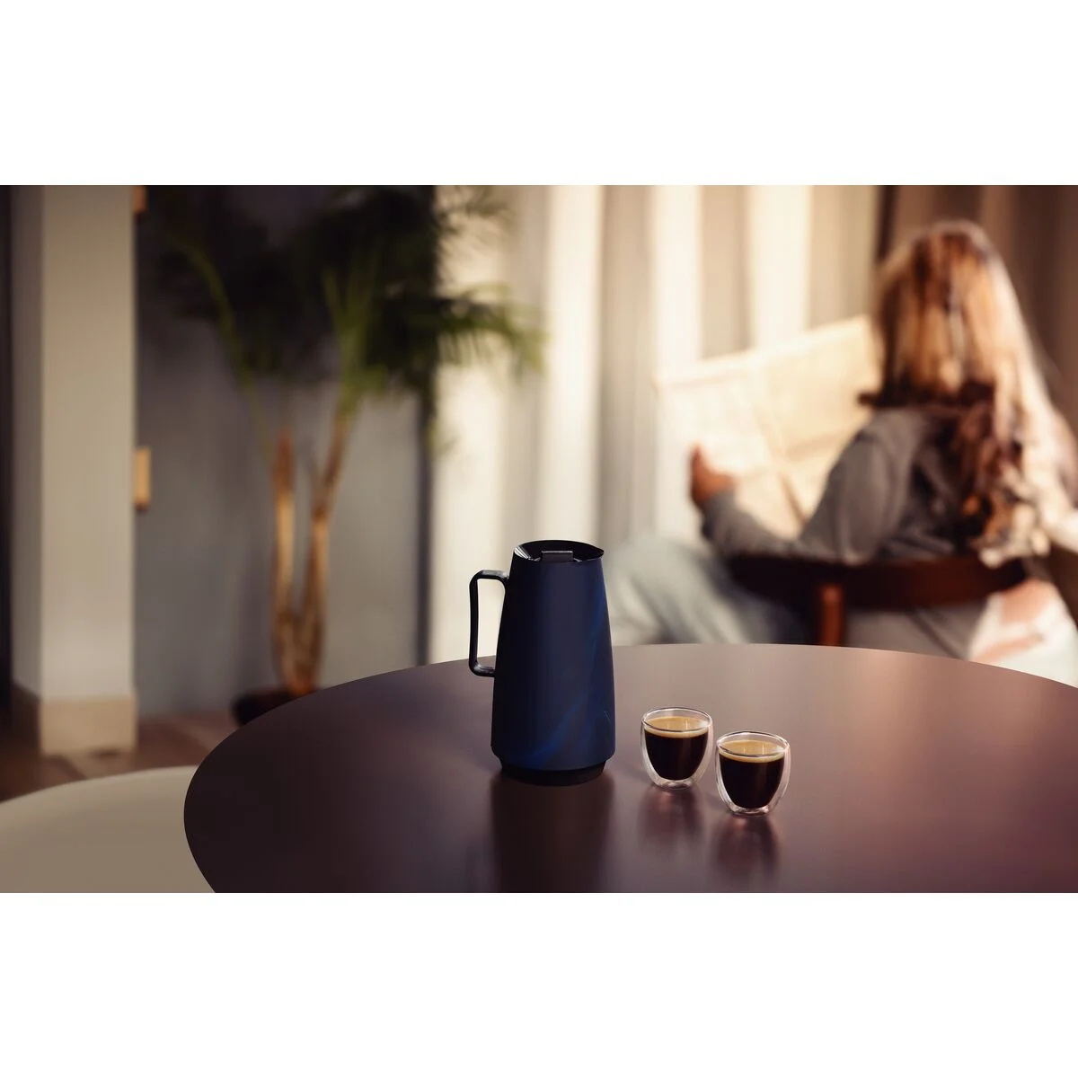 Bule Térmico Tramontina Exata em Plástico Marmorizado Azul 500 ml