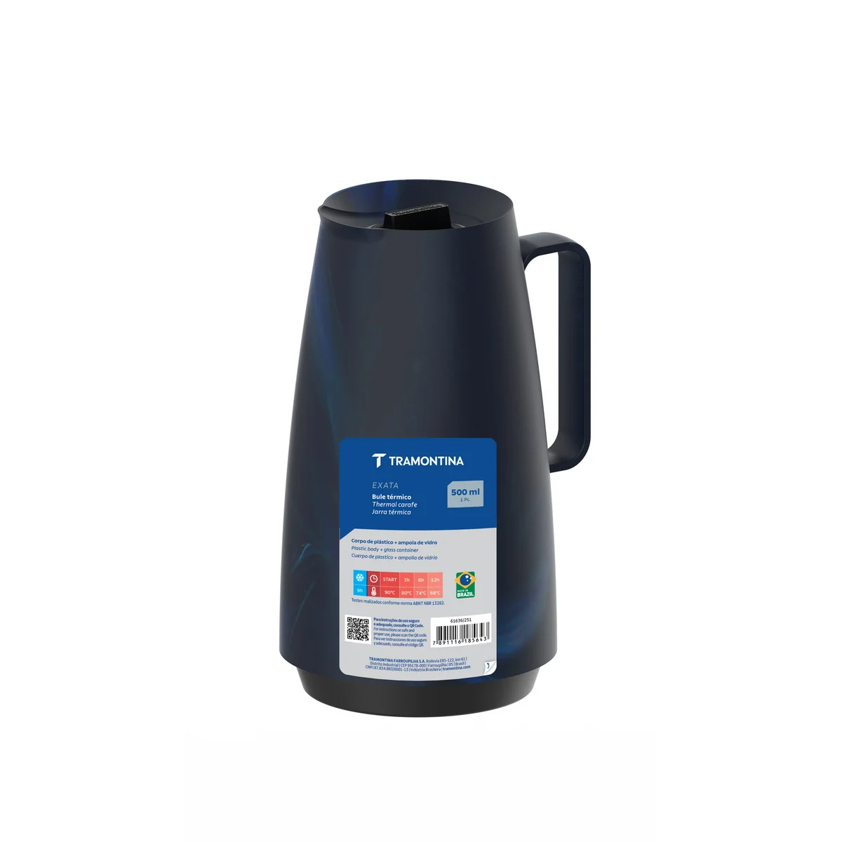 Bule Térmico Tramontina Exata em Plástico Marmorizado Azul 500 ml