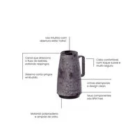 Bule Térmico Tramontina Exata em Plástico Marmorizado Cinza 500 ml